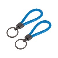 Auto-SchlüSselanhäNger Mit Ring,Leder,Zinklegierung,Blau,2Stk