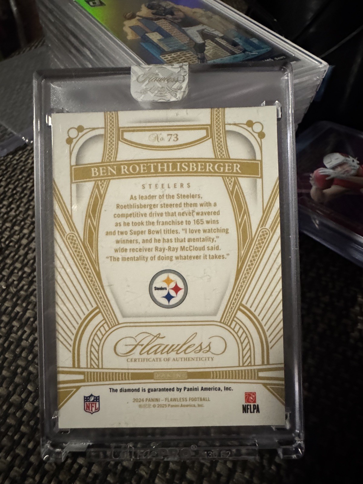Ben Roethlisberger 2024 Panini Flawless Diamond 7/10  Jersey match Ebay 1/1 Pitt view 4