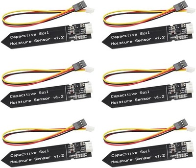 6PCS Capacitive Analog Soil Moisture Sensor 3.3-5.5V Corrosion Resistant 