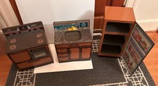 WOLVERINE SUNNY SUZY VINTAGE METAL TOY KITCHEN SET STOVE, REFRIGERATOR, SINK 60s