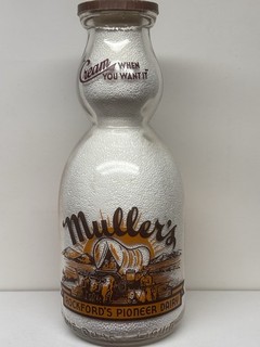 Muller’s Rockford’s Pioneer Dairy Cream Top Milk Bottle (IL Illinois ILL)