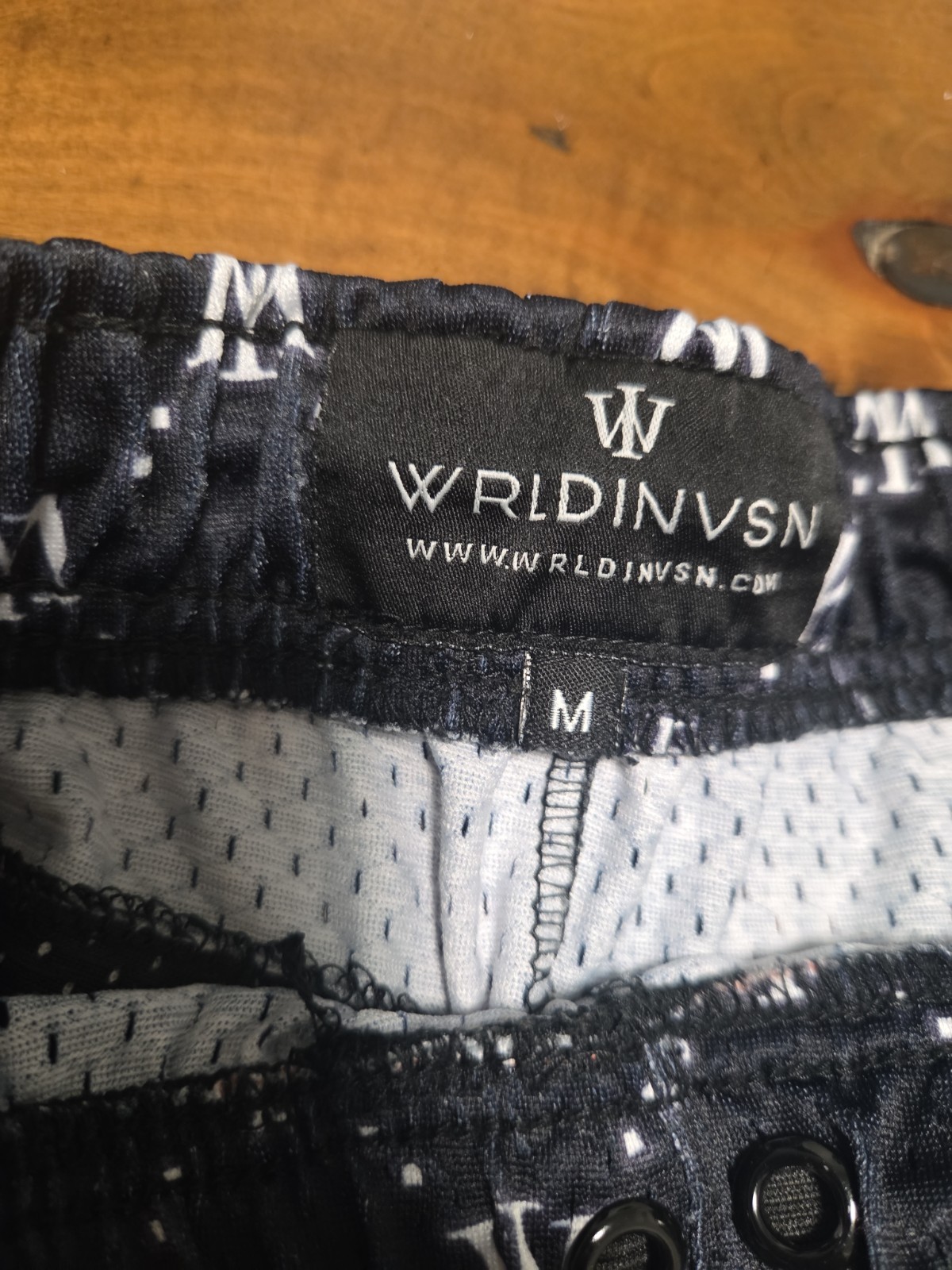 WRLDINVSN Monogram Mesh Shorts Mens Medium Black Streetwear Basketball Gym image 2