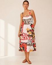 J. Crew sleeveless midi sundress size 2 a line retro colorful summer sundress