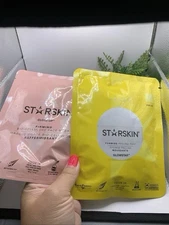 Lot Of 2 Starskin Foaming Peeling Puff Face Mask & Close Up Firming Masks J84