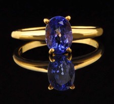 3.20 Ct Oval Cut Tanzanite Women's Unique Engagement Ring 14K Yellow Gold