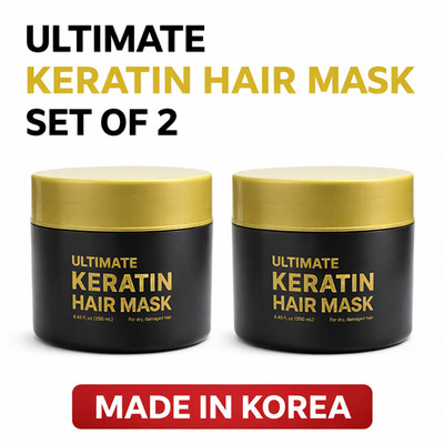 Keratin Hair Mask Deep Conditioning Repair Biotin Treatment  Damaged Hair 2 PACK
