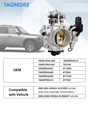 Electronic Throttle Body Assembly, Compatible with 2003-2005 Honda Accord, 20... - Picture 6 of 8