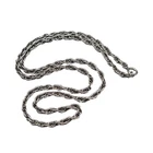 Vintage Statement Chain Necklace Estate Costume Jewelry Silver tone 24"