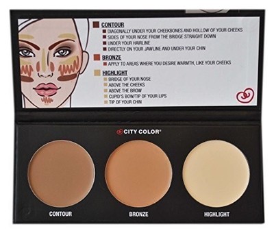 City Color Contour Palette - 3 Shade Sculpt & Highlight Powder Kit - Brandneu