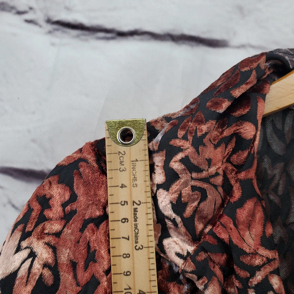 Pullover RAMPAGE Top Mujer Medio Burnout Vintage Años 90 Lentejuelas Detalles Terciopelo Foto 3 de 4