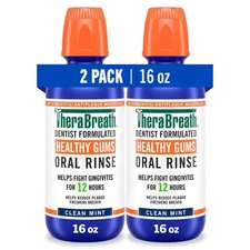 TheraBreath Healthy Gums Oral Rinse, , Clean Mint Flavor 16 Fl Oz, 2 pk