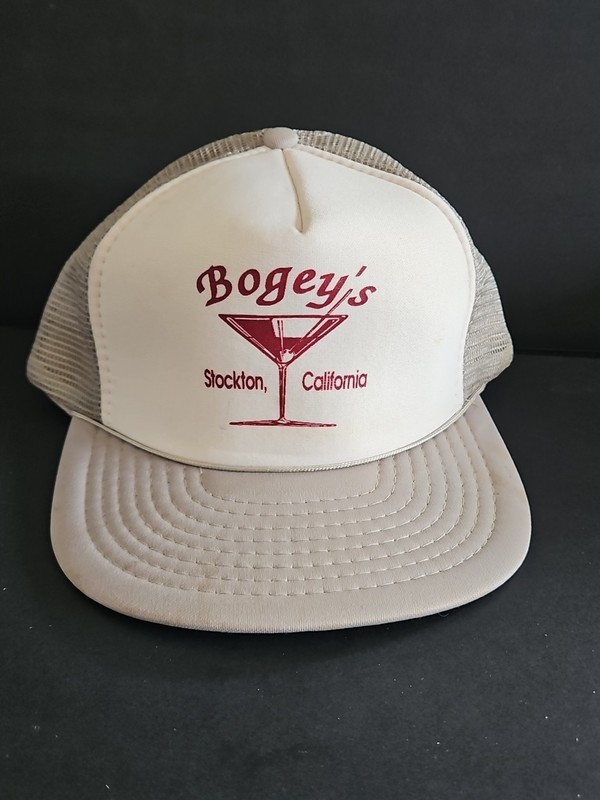 BOGEY'S VINTAGE MARTINI STOCKTON CALIFORNIA ADJUSTABLE SNAPBACK MESH HAT CAP ***