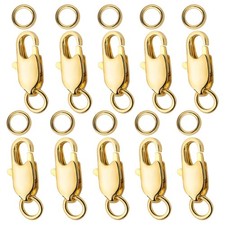 10Pcs 18k Gold Lobster Clasps for Jewelry Making Lobster Claw Clasp Filled w...
