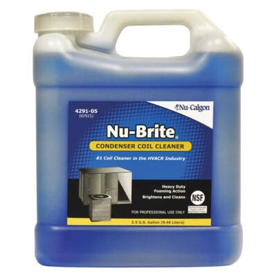 NU-CALGON 4291-05 Coil Cleaner, 2.5 gal, Jug, Blue 1ANJ1