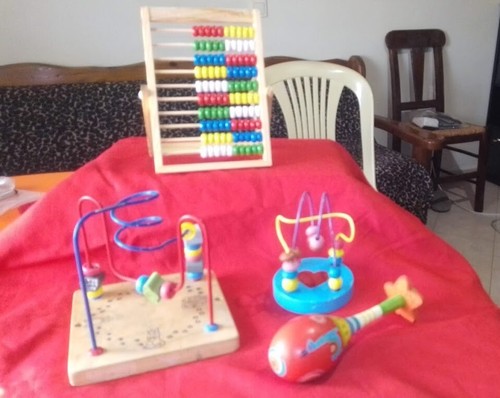 Holzspielzeug Motorikschleife Kugel Motorik spiel Rechenrahmen Baby Rassel bunte - Bild 2 von 16