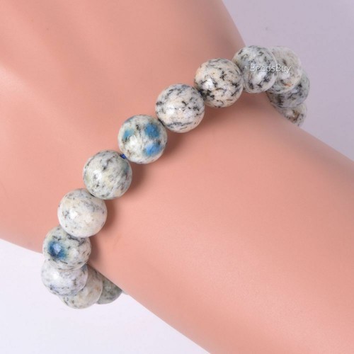 10mm Fashion round gemstone beads stretchable bracelet 7" - Picture 186 of 262