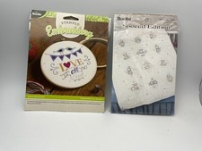 2 Bucilla Kits Stamped Embroidery Love Is 47643E -Baby Animal Quilt Top 64995