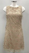 ELIZA J Gold Women’s Pink Dainty Embroidered Glitter Shift Dress UK 10