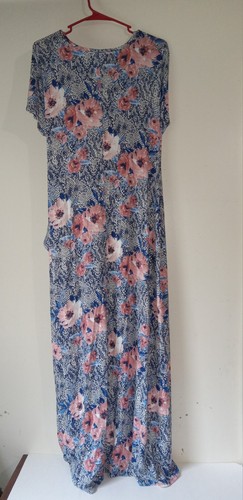 Ronni Nicole Dress Size Medium Blue Floral Long Slip Summer Vacation Sundress - Picture 4 of 4