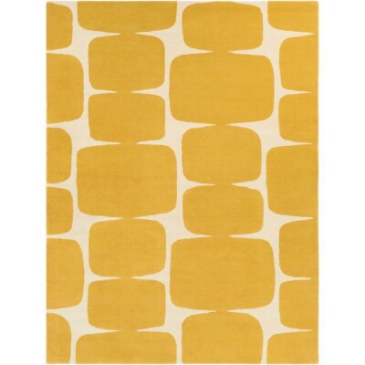 Hand Tufted Wool Rug, Woolen Rug, Handmade Wool Rug, Modern Rug, Yellow White .