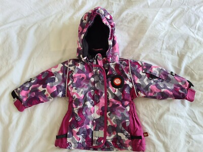 LEGO   wear winter jacket size 80 girls LEGO TEC ski jacket purple colorful with hood