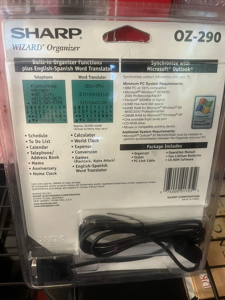 Sharp Wizard Organizer OZ-290 Vintage Brand New In Package    - Image 2 of 4