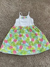 Tommy Bahama Girl's Sleeveless Pineapple Tropical Sundress Lined Dress Size 8