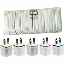 Sync Charging Kits - 10 Cords + 5 Home AC Wall Chargers iPhoneX 8 7 6s 6 5s 5c 5