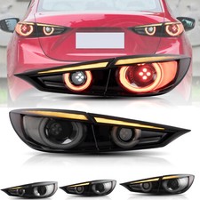 Vland Led Smoked Tail Lights For 2014-2018 Mazda 3 Sedan Sequential Turn Lights
