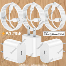 New 20W Fast Charger Block USB C Cable For iPhone 14 13 12 11 Pro Max XR XS X 8