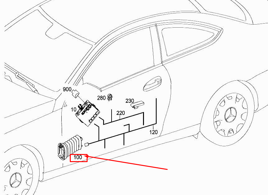 MERCEDES-BENZ E C207 Kabelbaum-Schutzschlauch für Vordertür A2048210197