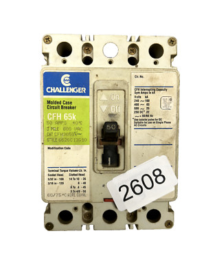 Challenger CFH3050 Molded Case Circuit Breaker 50A 3-Poles 600VAC