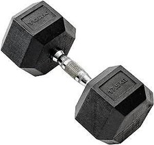 Dumbbell Exercise Equipment, York Fitness Barbell Rubber Hex Single, 17.5 kg