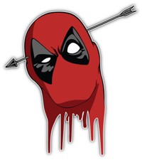 Deadpool Head Cartoon Sticker Bumper Decal - ''SIZES''