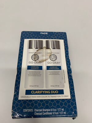 Go Gray Clarifying Duo, Charcoal Shampoo and Conditioner, 6 oz Each FREE SHIPP