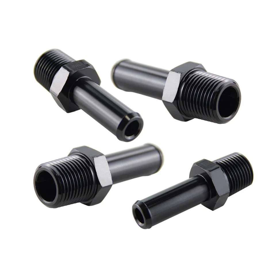 4 PIEZAS Aluminio AN10 1/2'' NPT Macho a 5/8" Manguera Barba Adaptador Recto Montaje BK Foto 4 de 4