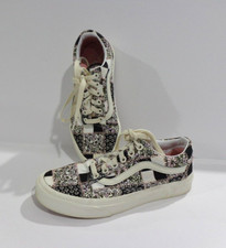 Vans Old Skool Sneaker Shoes Patchwork Floral Low Top Black Sz Women 6 Men 4.5