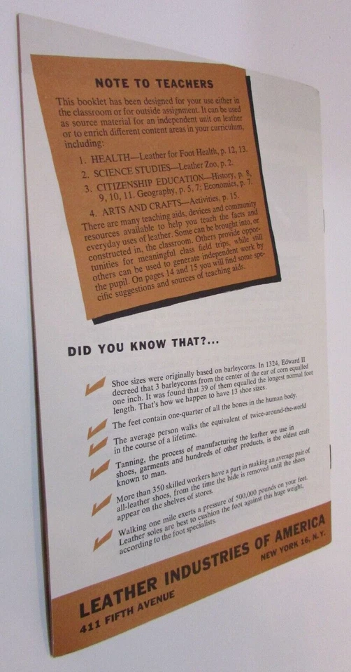 Folleto vintage de Leather Industries America de los años 50 historia del cuero en nuestras vidas Foto 2 de 4