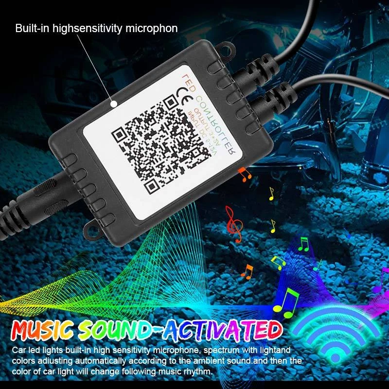 1 Juego de Tiras de Luz LED RGB Neón Bajo Brillo Motocicleta para BMW SUZUKI Honda Foto 4 de 4