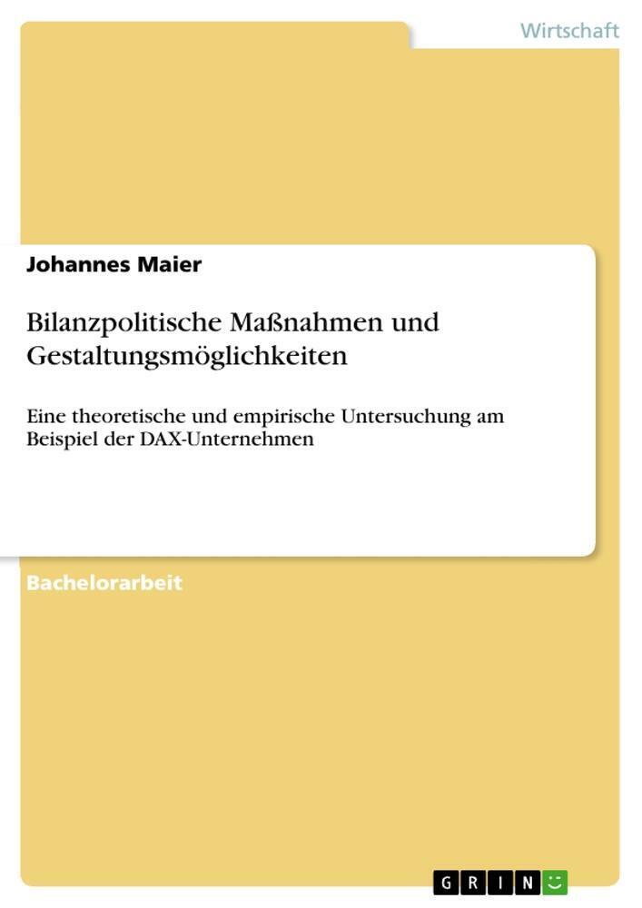 Thumbnail - Johannes Maier | Bilanzpolitische Maßnahmen Und