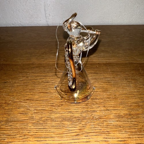 Vintage Avon 1996 BLOWN GLASS Figural Angel GOLD Trim Christmas Ornament 3 3/8" - Picture 2 of 6