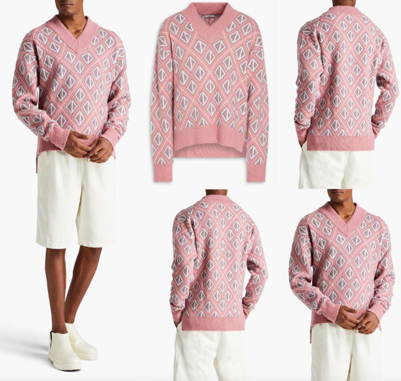 DIOR HOMME CD Diamond Pullover Cashmere Wool Jumper Sweater Sweatshirt Jumper M image 9