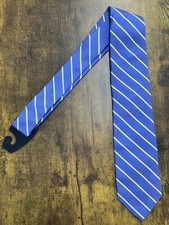 Brooks Brothers Blue  White Striped Tie 100 Silk Men's Necktie 56"