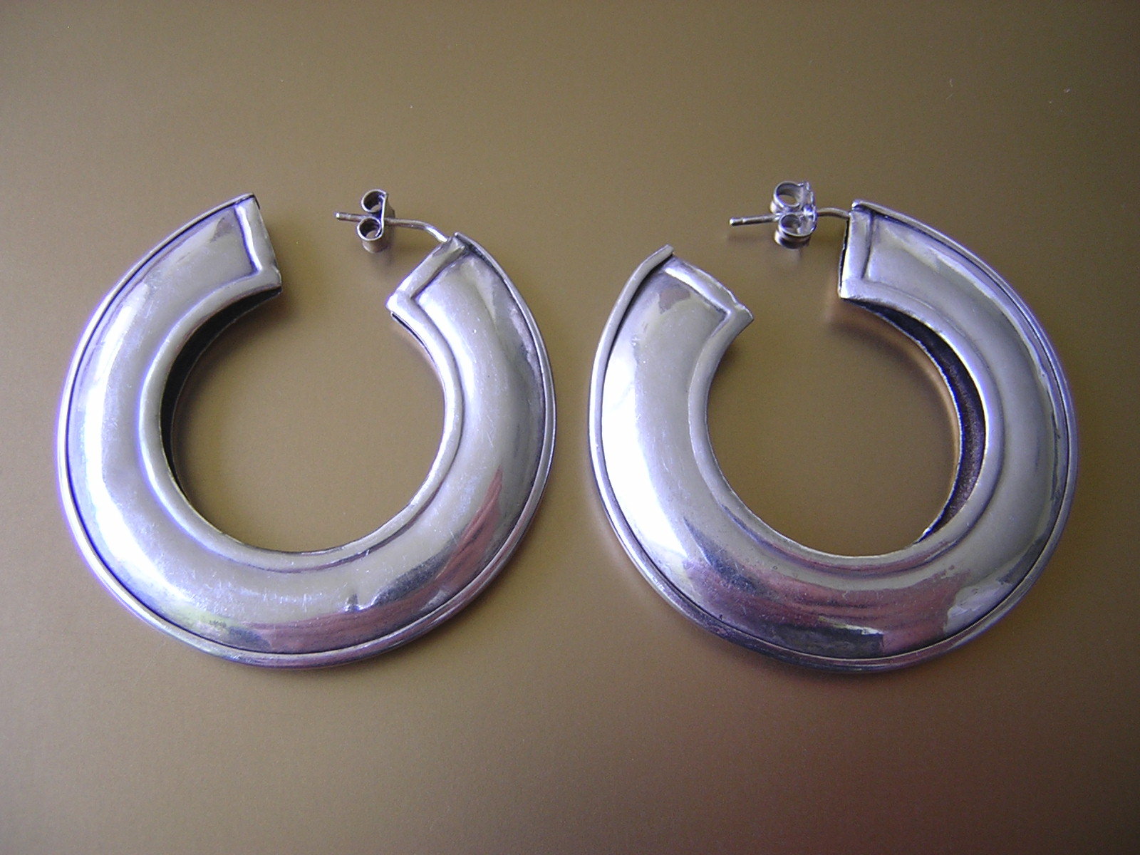 Pendientes De Plata Aretes Aros Plata Comprobada 13,7 g/Ø 4,5 cm