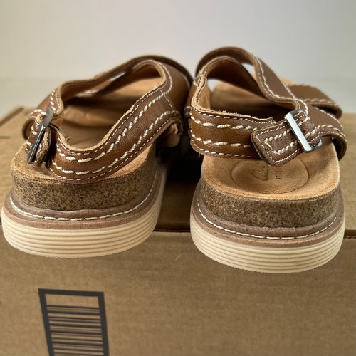 Clarks Womens Arwell Slingback Sandal Tan Leather Open Toe Buckle Slip-On Sz 8.5 - Picture 6 of 8