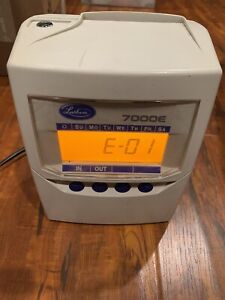Lathem 7000E Programmable Payroll Time Clock Recorder - Powers On with Error