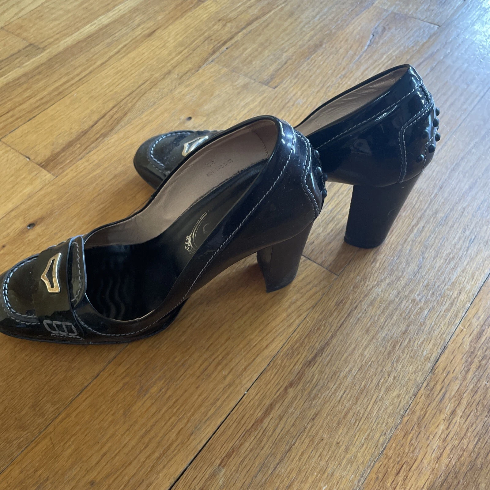 Tod’s decolte donna stile mocassino tacco alto nere taglia 36 US taglia 6