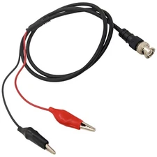 BNC to Red & Black Alligator Clips Test Lead, 36" Coax with 6" Connecting Leads