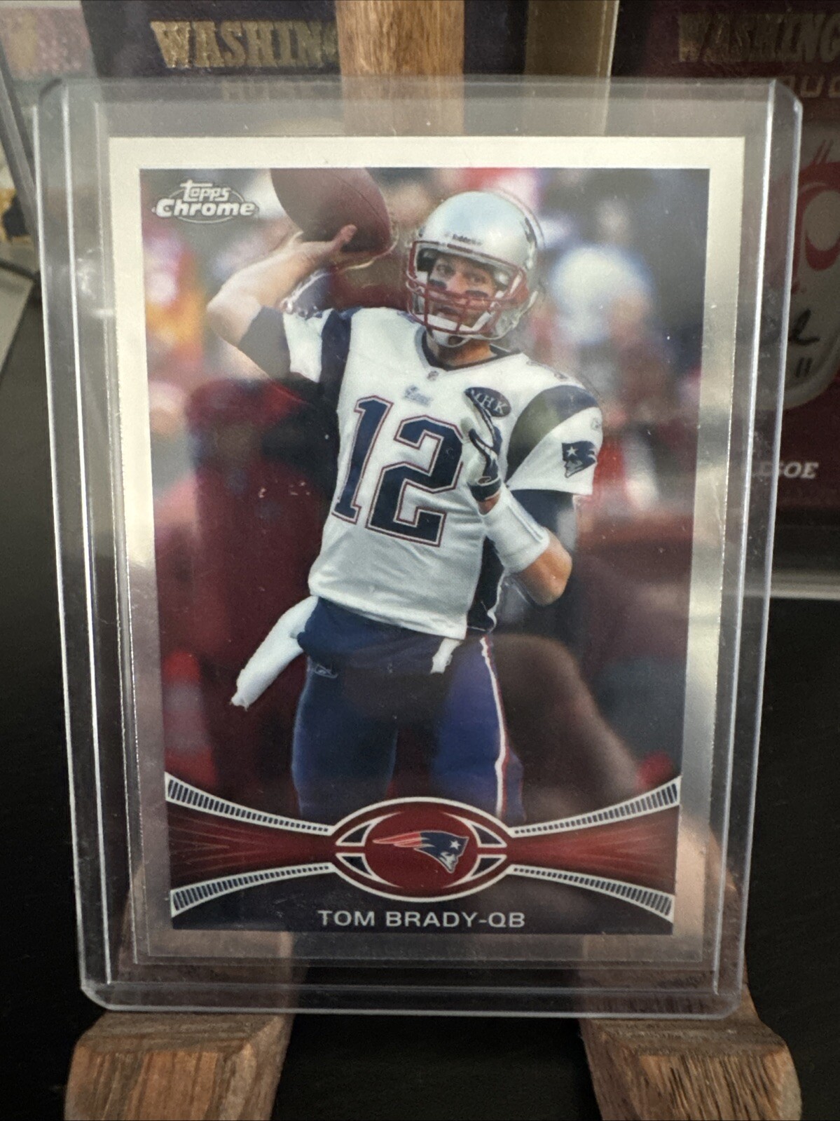 Tom Brady WHITE JERSEY 2012 Topps Chrome Football Card #220 New England Patriots
