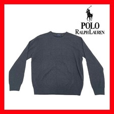  328 Polo Ralph Lauren Crew Neck Sweater 100 Cashmere Dark Grey Men's Large